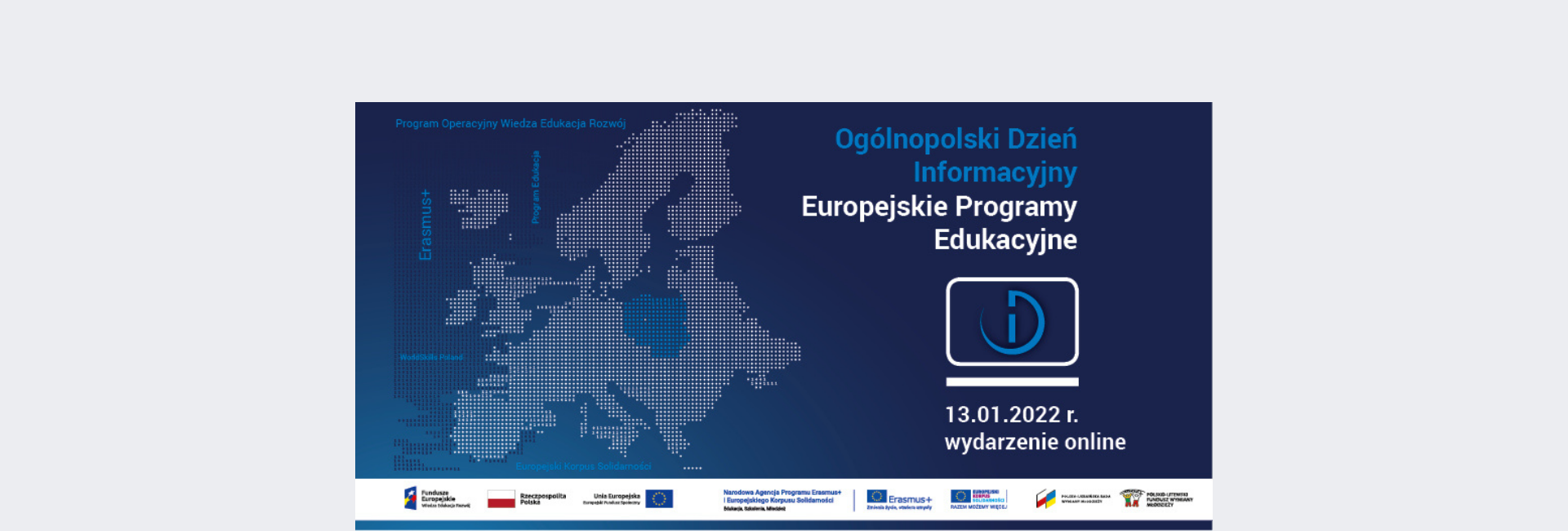 Ogólnopolski Dzień Informacyjny - Europejskie Programy Edukacyjne 13 stycznia 2022